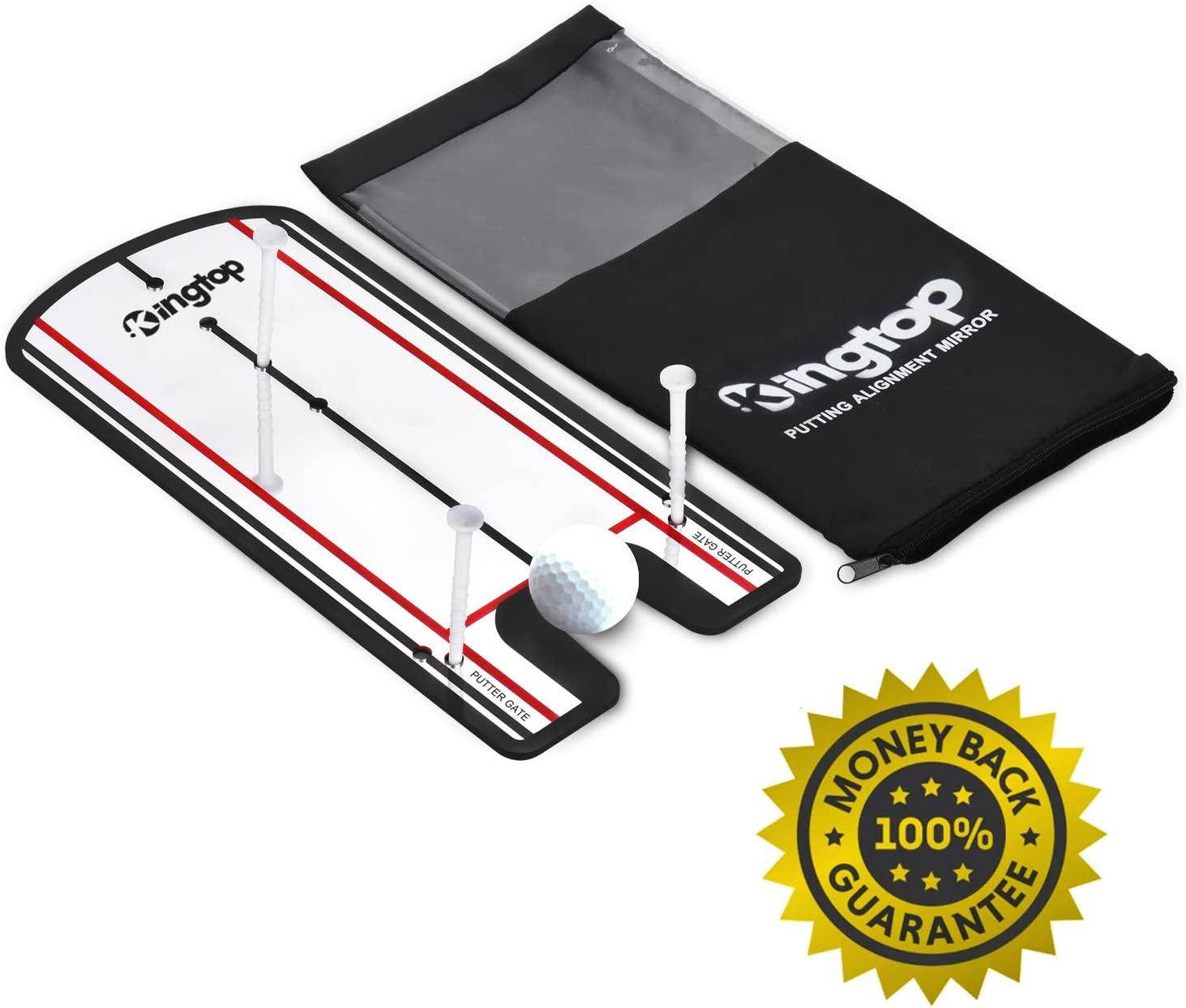 KINGTOP Golf Putting Alignment Mirror with Cup Combo Portable Swing Training Aids Practice