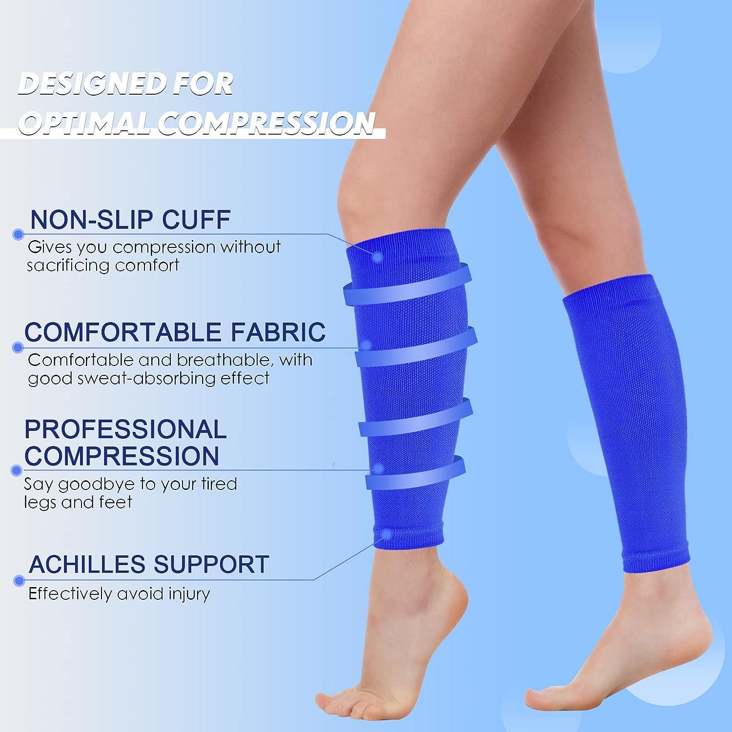 Two Pairs Calf Compression Sleeves for Men Women. Footless