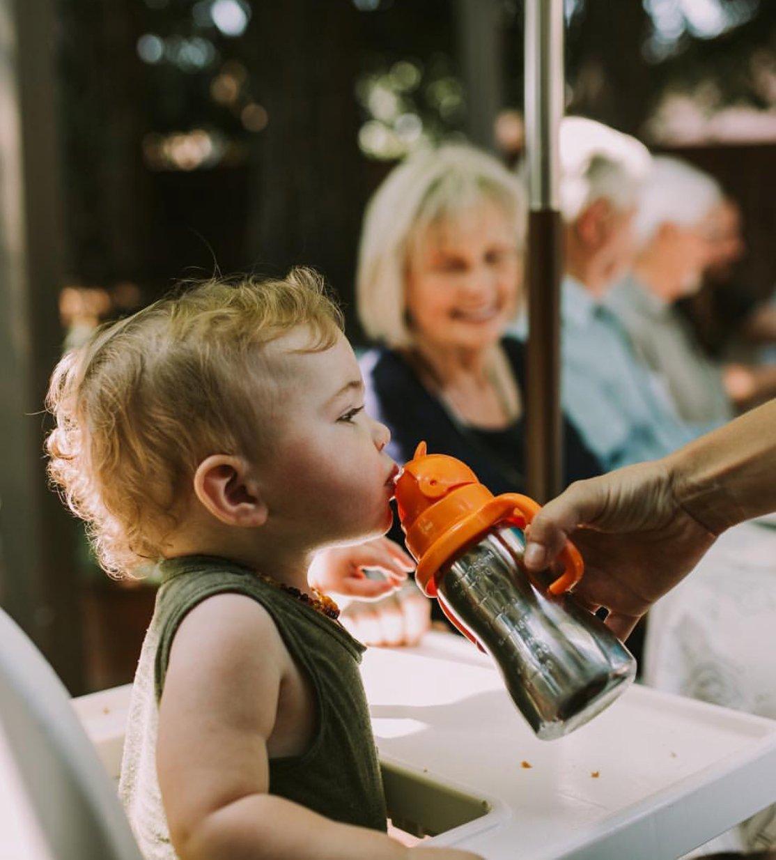 Thinkbaby Converts Sippy Cup or Bottle to Straw Thinkster (Orange) - Blossum