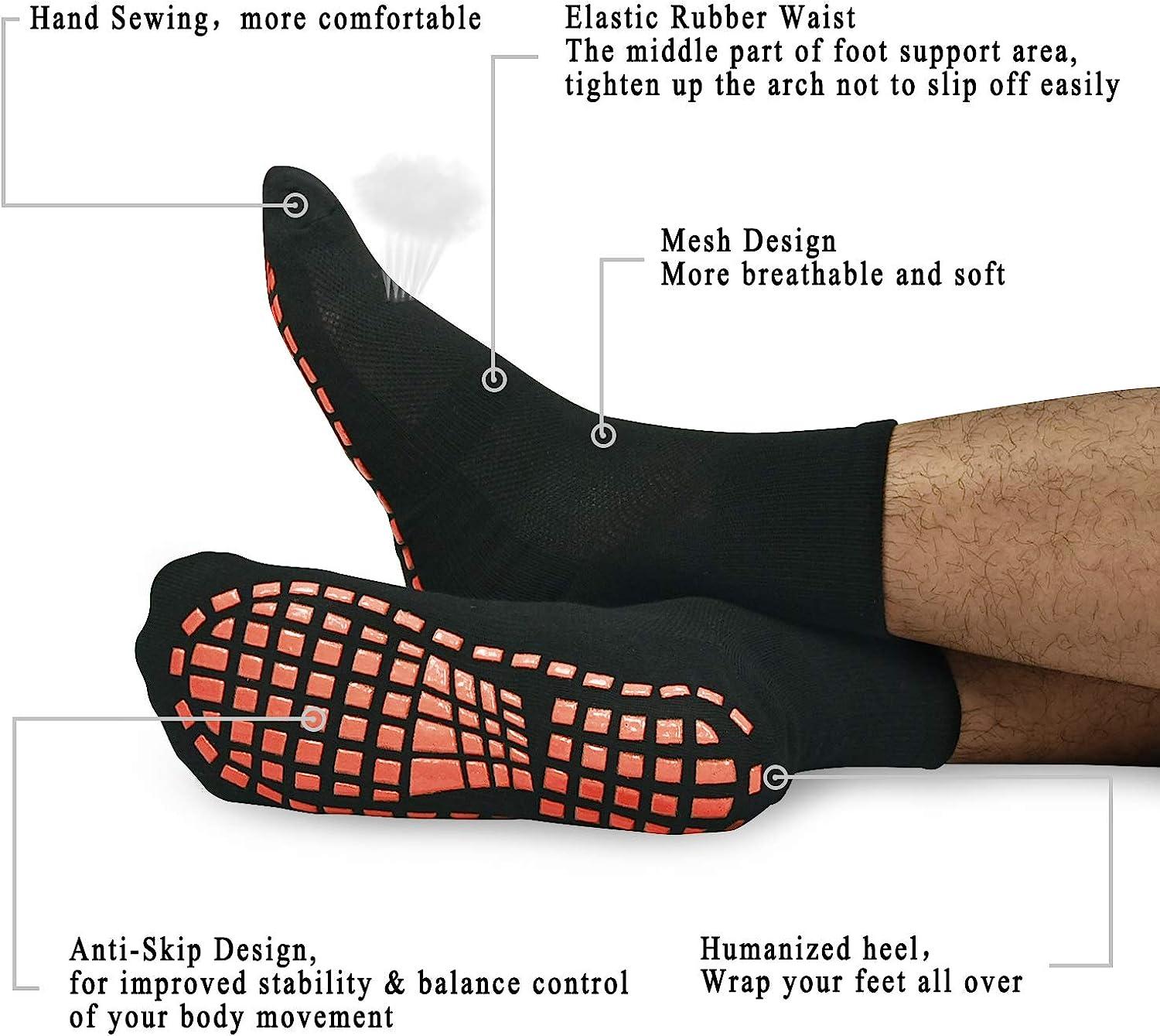 3 Pairs Grip Pilates Grip Socks Non-Slip Yoga Socks Workout