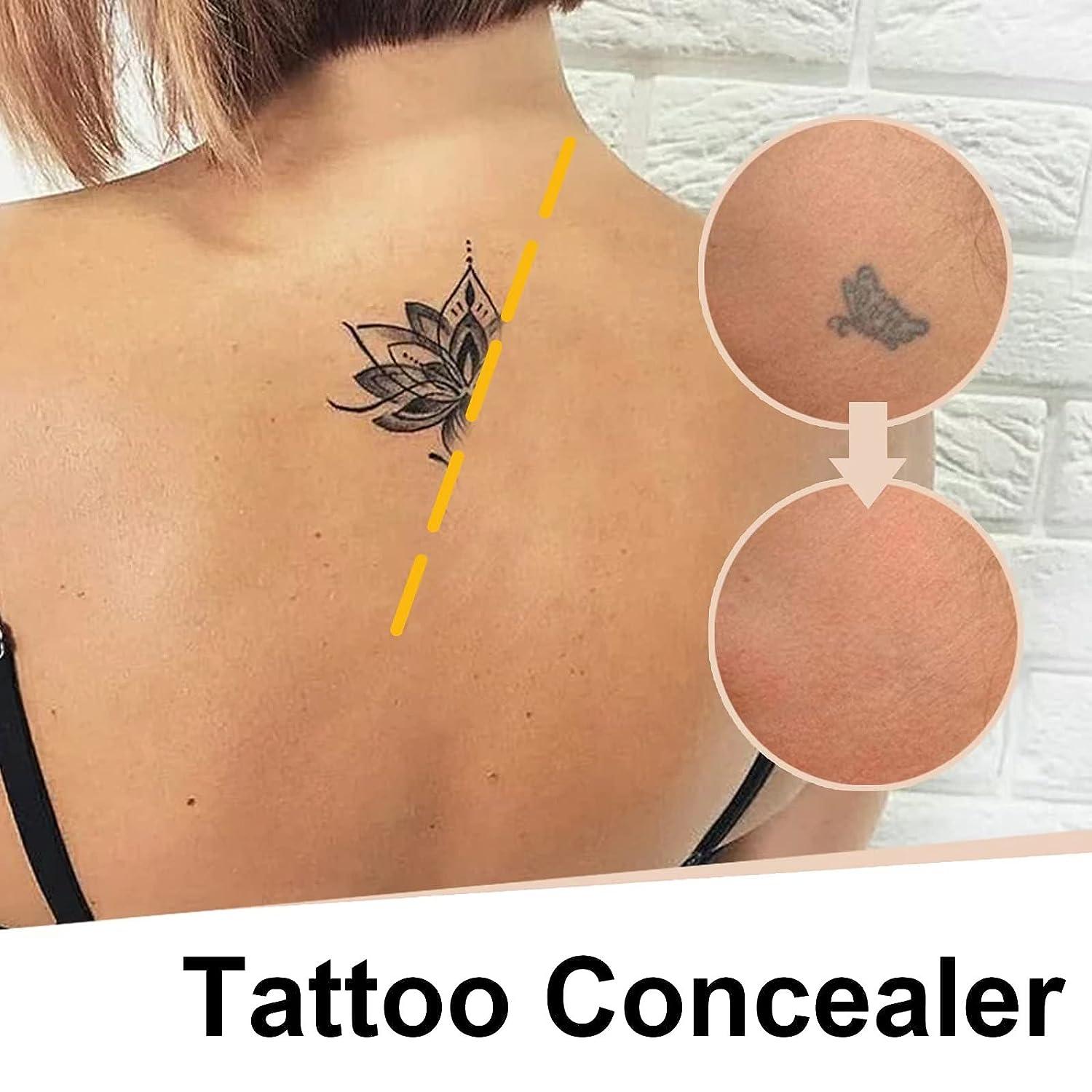 Tattoo Cover Up,Waterproof Invisible Concealer Body Leg Bruise Stretch Scar  Dark Spots Vitiligo Skin Makeup Waterproof,Professional Long Lasting Tattoo  Cover Up Suitable for Men and Women,2 Colors/Set