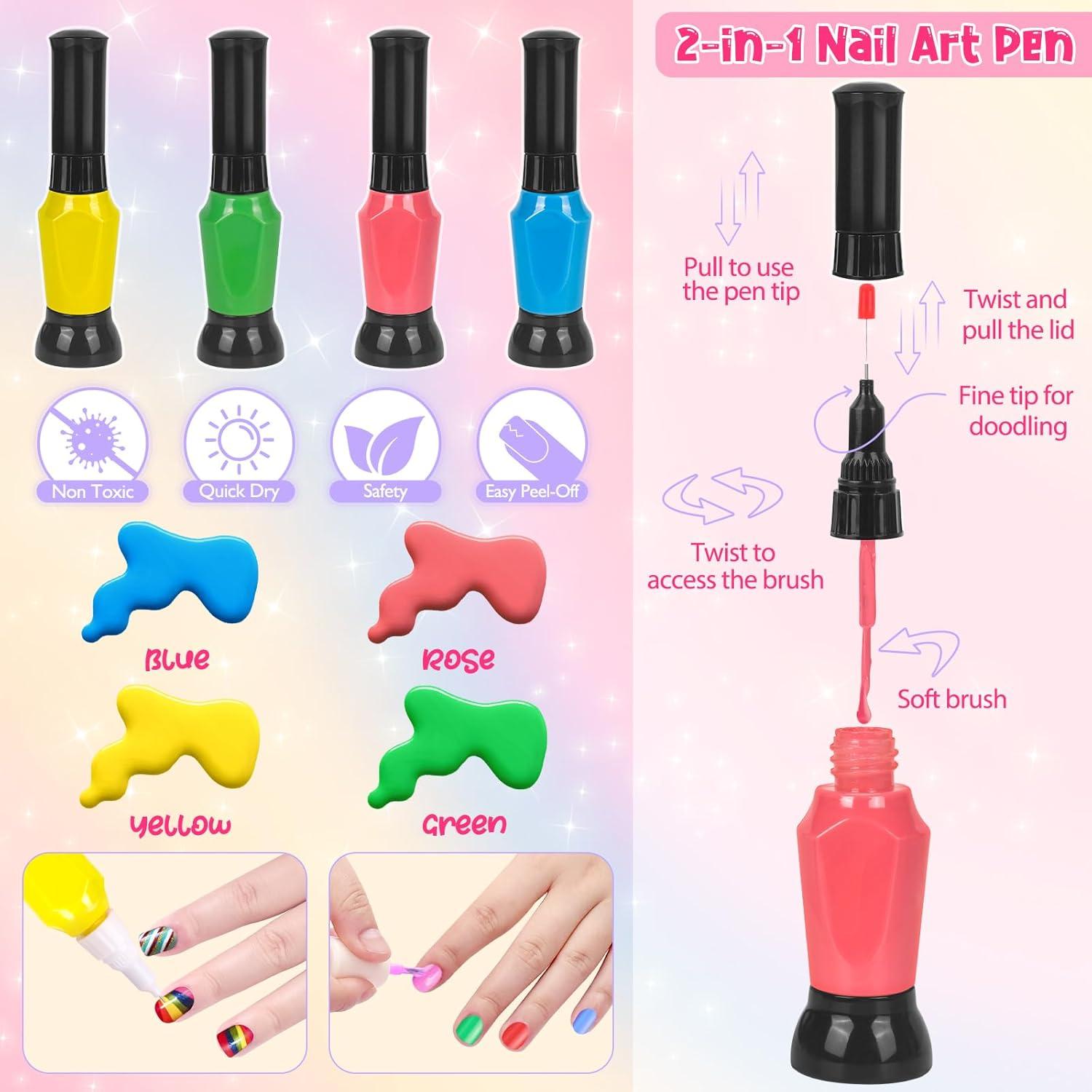 Sherpa Lined Boys Clothing Kids Nail Polish Kit For Girls 5-12 - Non-Toxic Nail Art Set With Dryer & Glitter Children's Nail Dryer