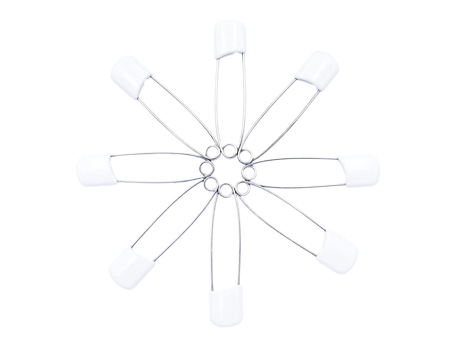 50 Pack White Diaper Pins for Cloth Nappies by Firefly