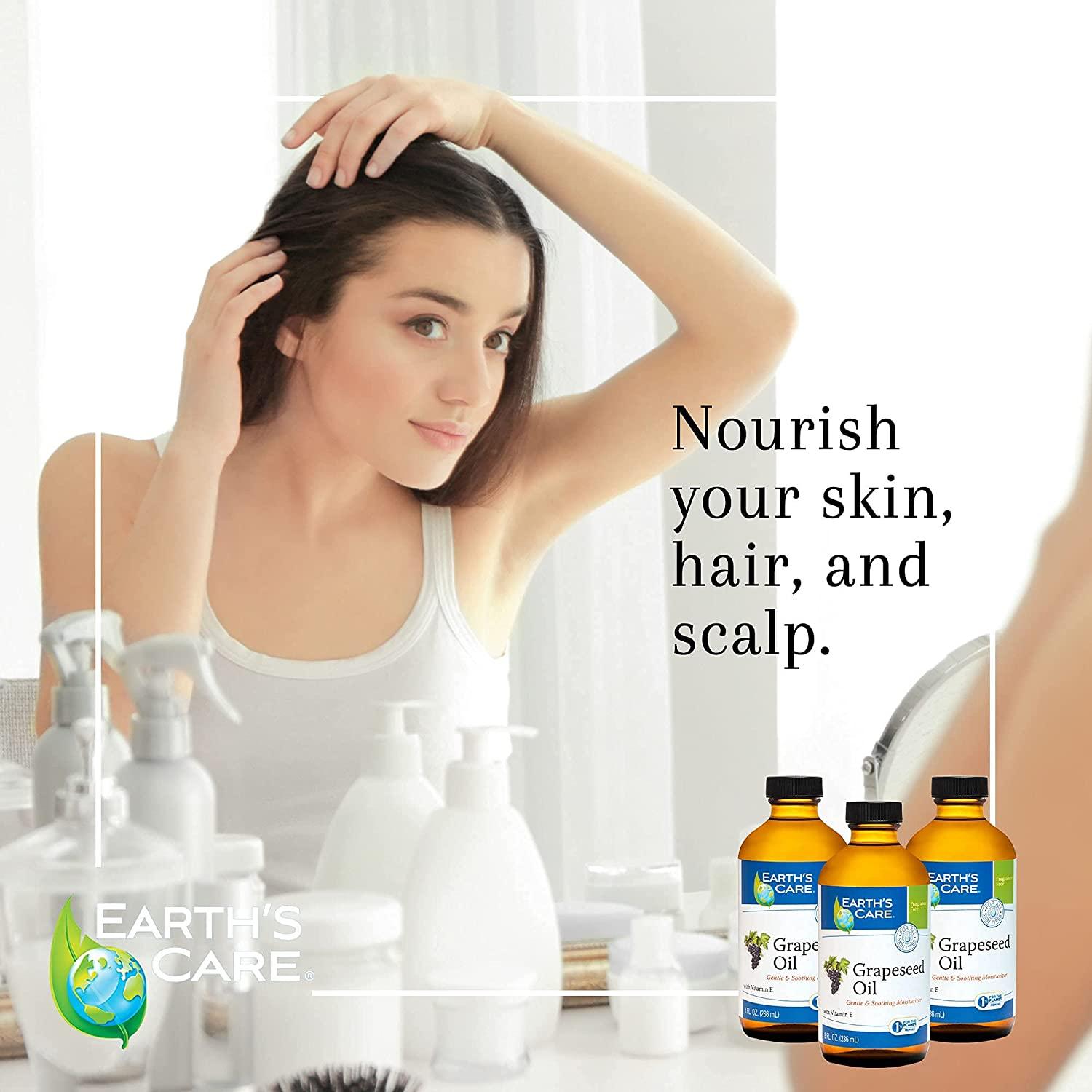 Earth’s Care Grapeseed Oil Natural Expeller Pressed Grapeseed Oil for