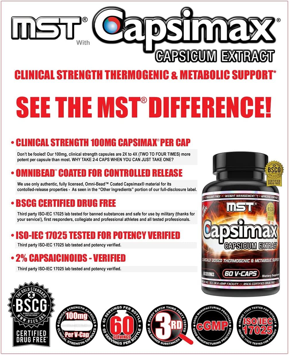 Capsimax Supplement 100mg V Capsules, 60 Servings by MST Clinically