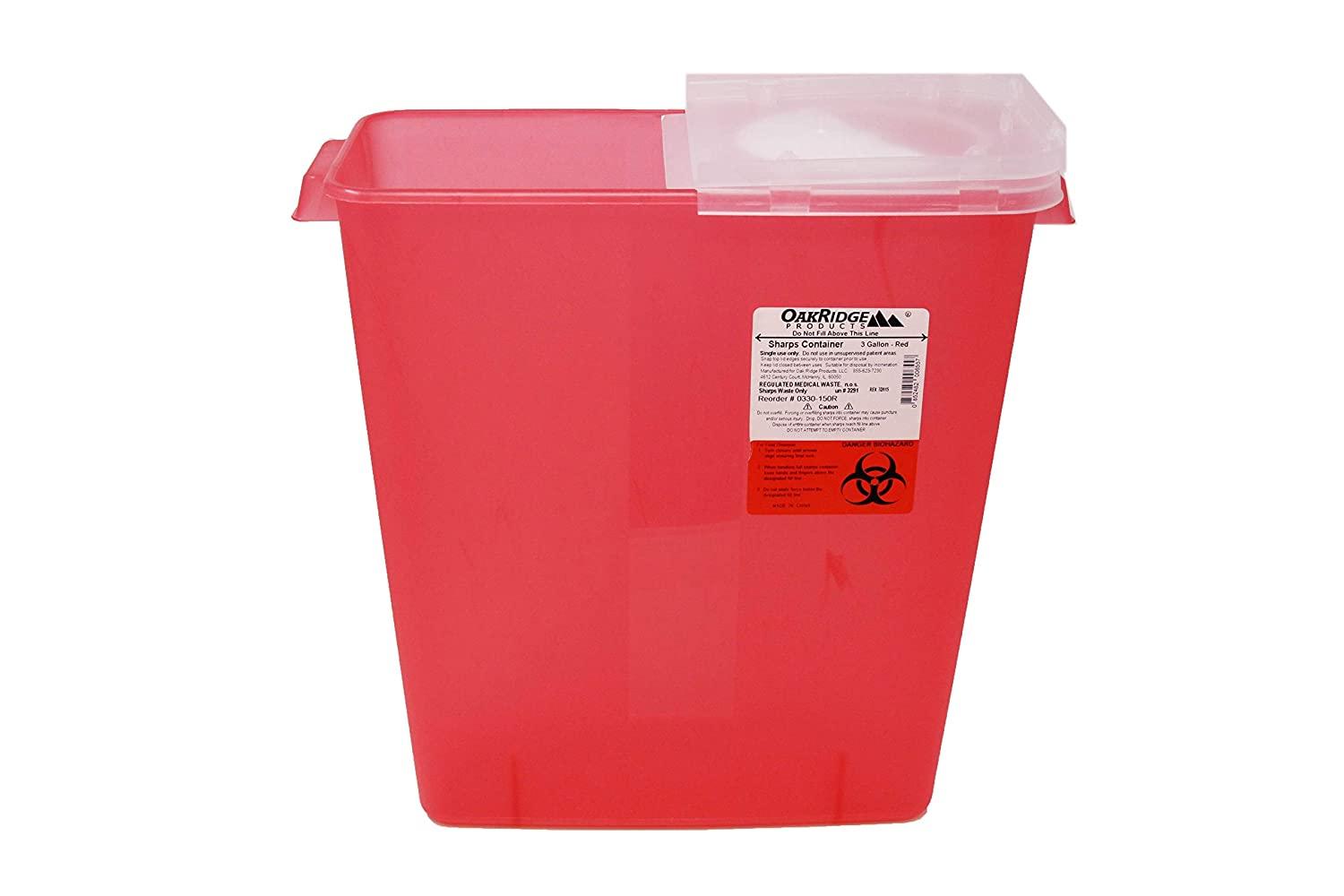 Oakridge 3 Gallon Size (Pack of 3) Needle and Syringe Disposal Container