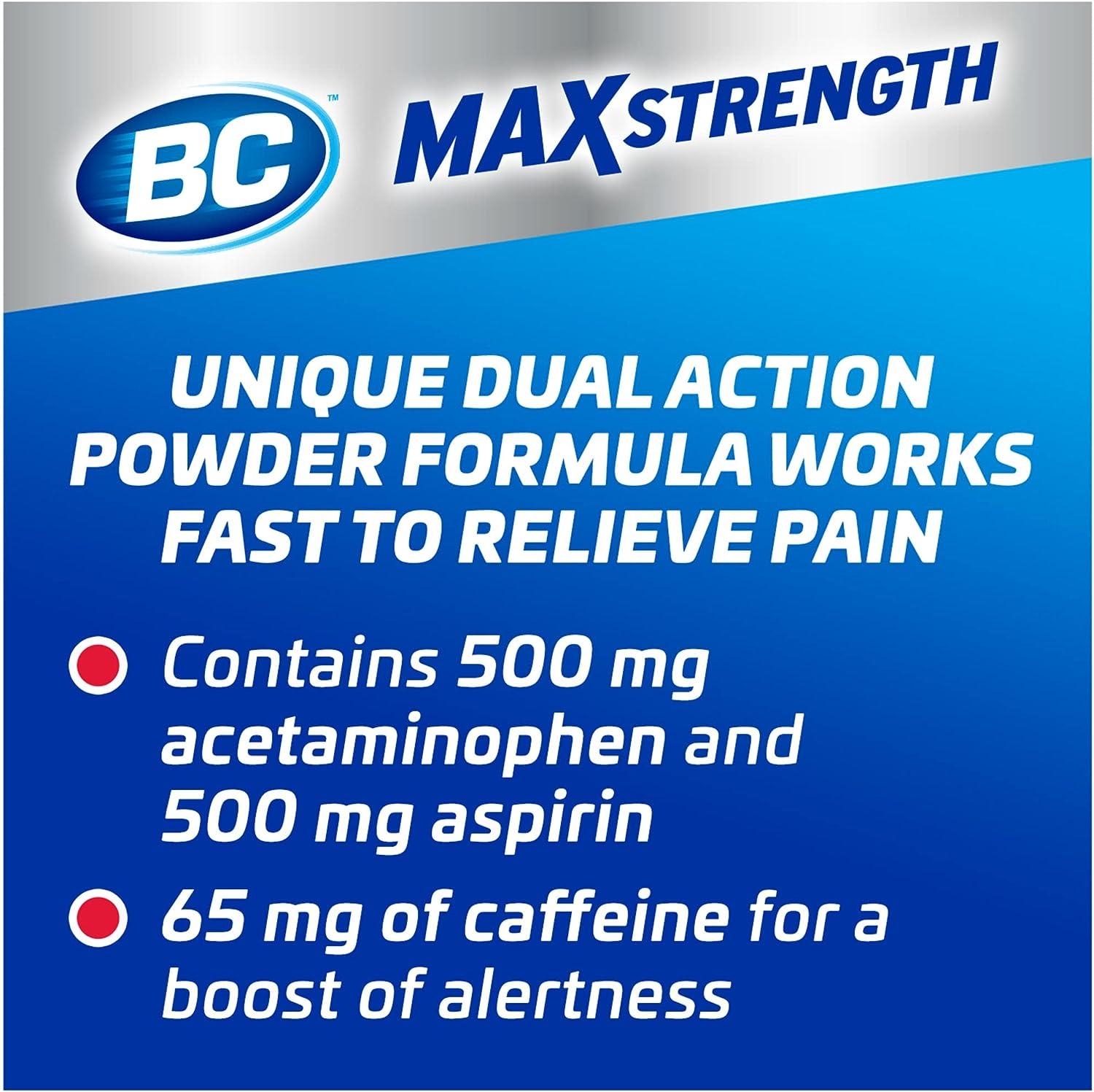 BC MAX Strength Fast Pain Relief Powder Lemonade Flavor, 16 Count