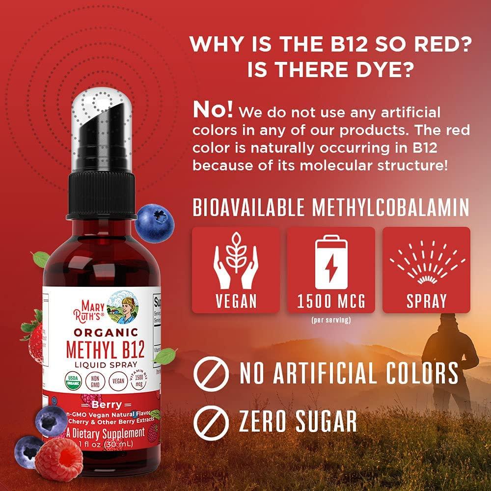 Vitamin B12 Spray USDA Organic Vitamin B12 Liquid Spray B12 Vitamin
