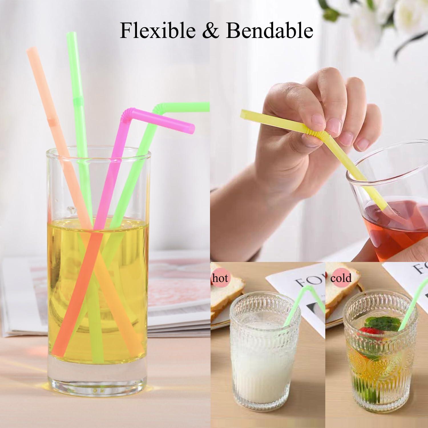 FOREVERIE 100 PCS Regular Plastic Flexible Bendy Straws Disposable for  Drinking 0.24 Inch/6mm Diameter 8.27 Inches/21cm Length Soft Semi Clear  Multi Light Colors Mix | Buy Now with Express International Delivery |  GoSupps.com