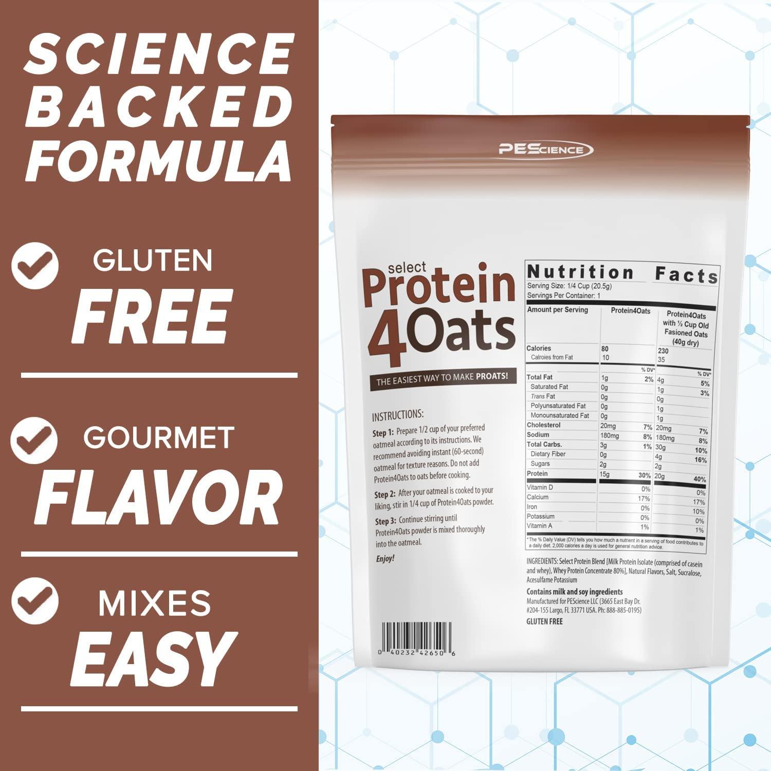 PEScience Select Protein4Oats, Maple and Brown Sugar, 12 Serving, Whey