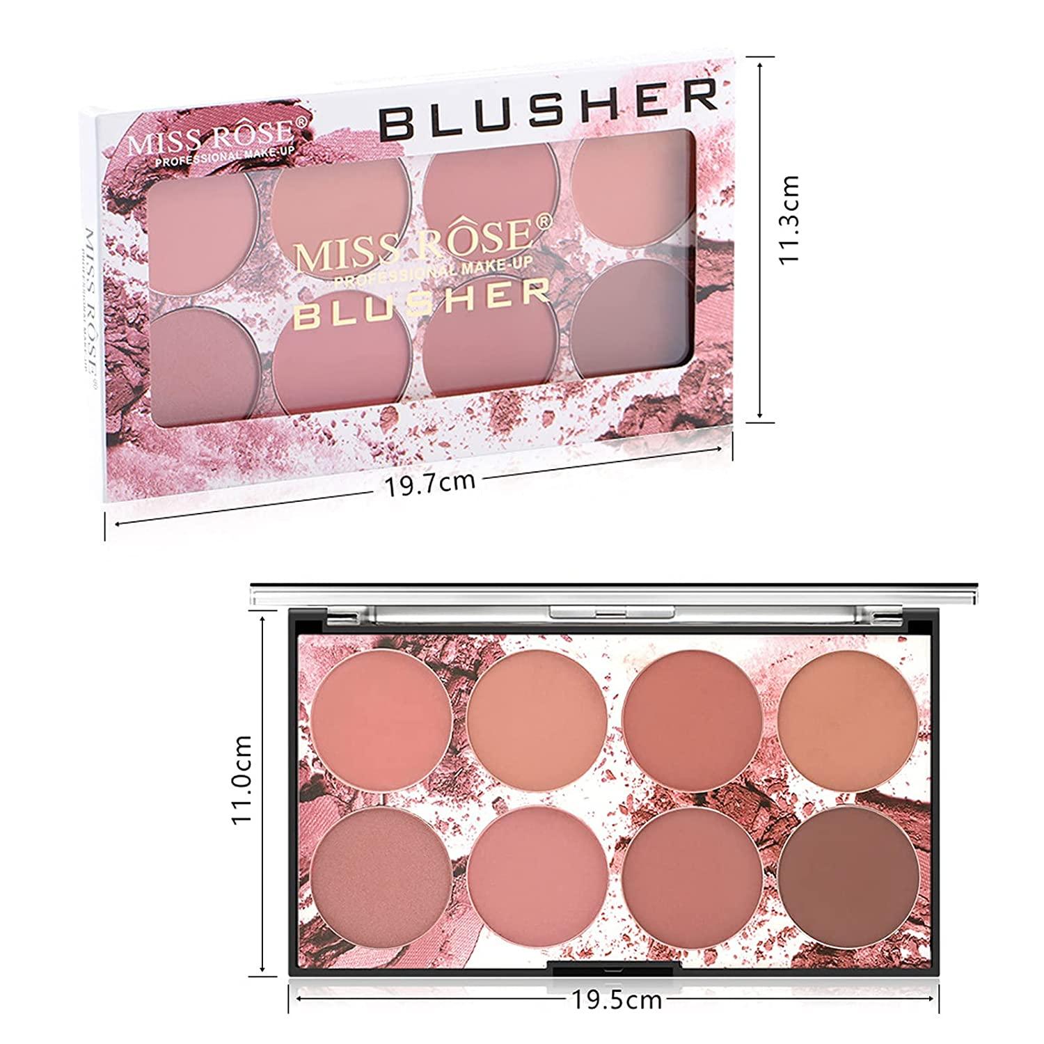 Makeup 8 Color Blush Palette, Contour and Highlight Blush Palette Matte