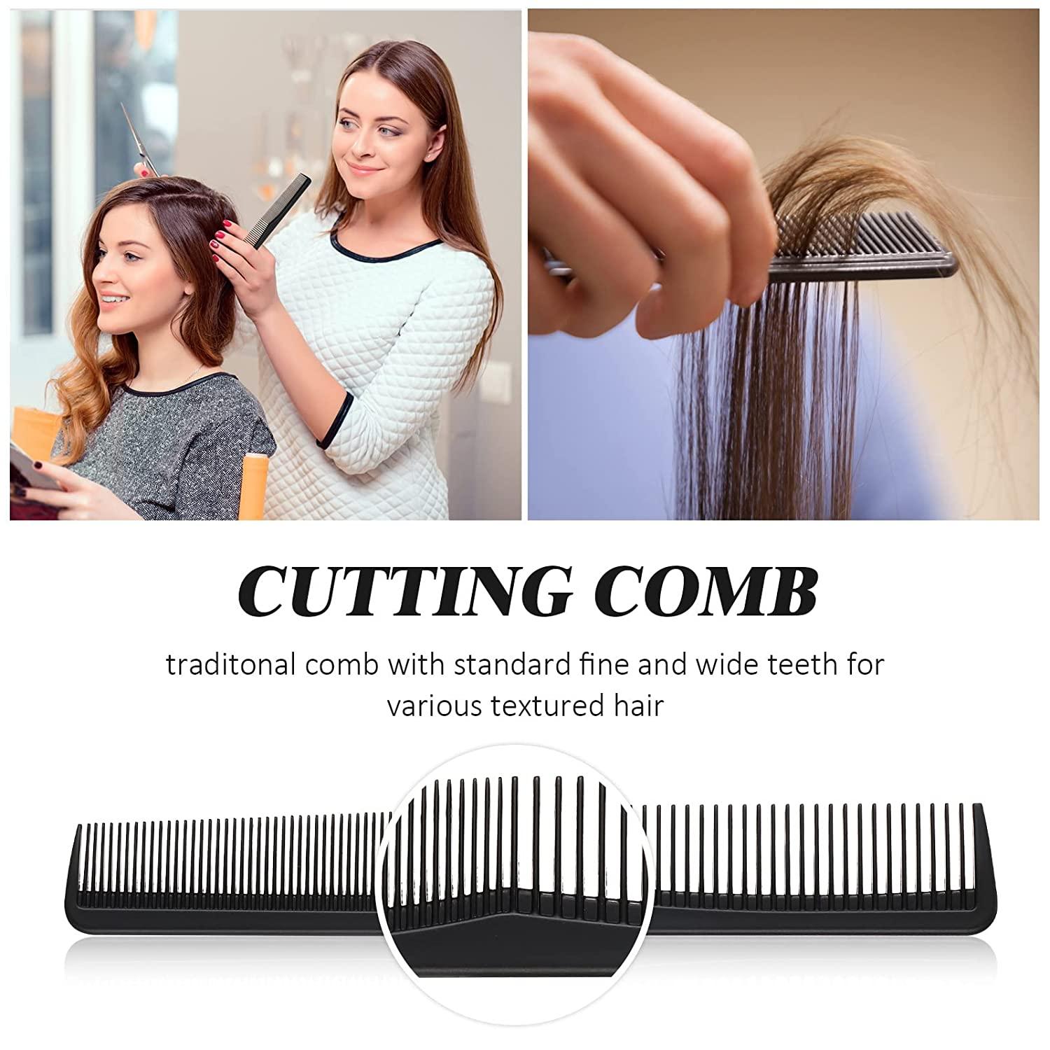 5 Pieces Hair Cutting Comb Barber Comb Hair Styling Combs Fine Teeth Carbon Comb  Set Anti Static Heat Resistant Hairdressing Tapered Comb for Men Women (Styling  Combs)