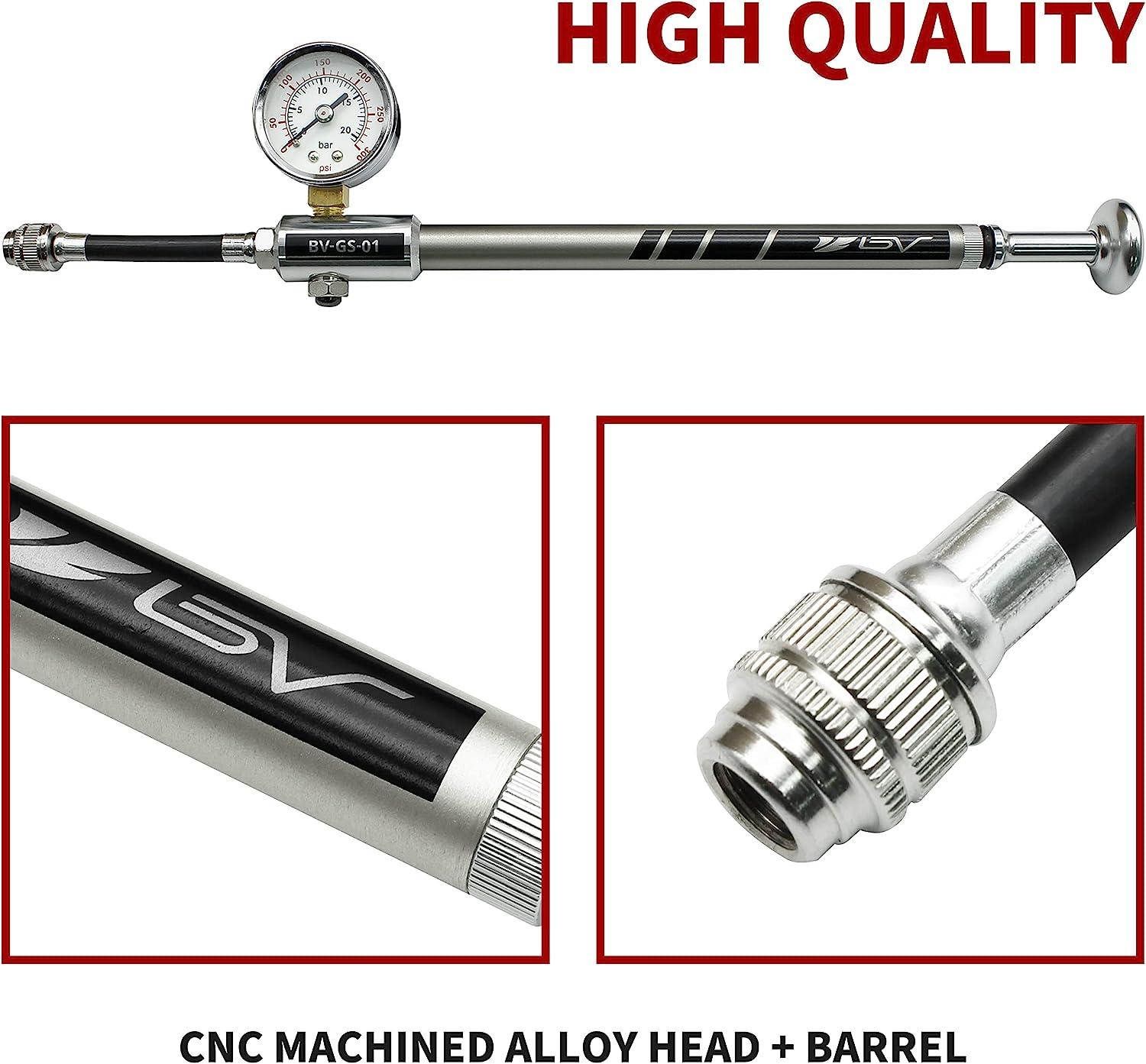 BV High Pressure Bike Fork Rear Shock Suspension Portable Pump 300/400