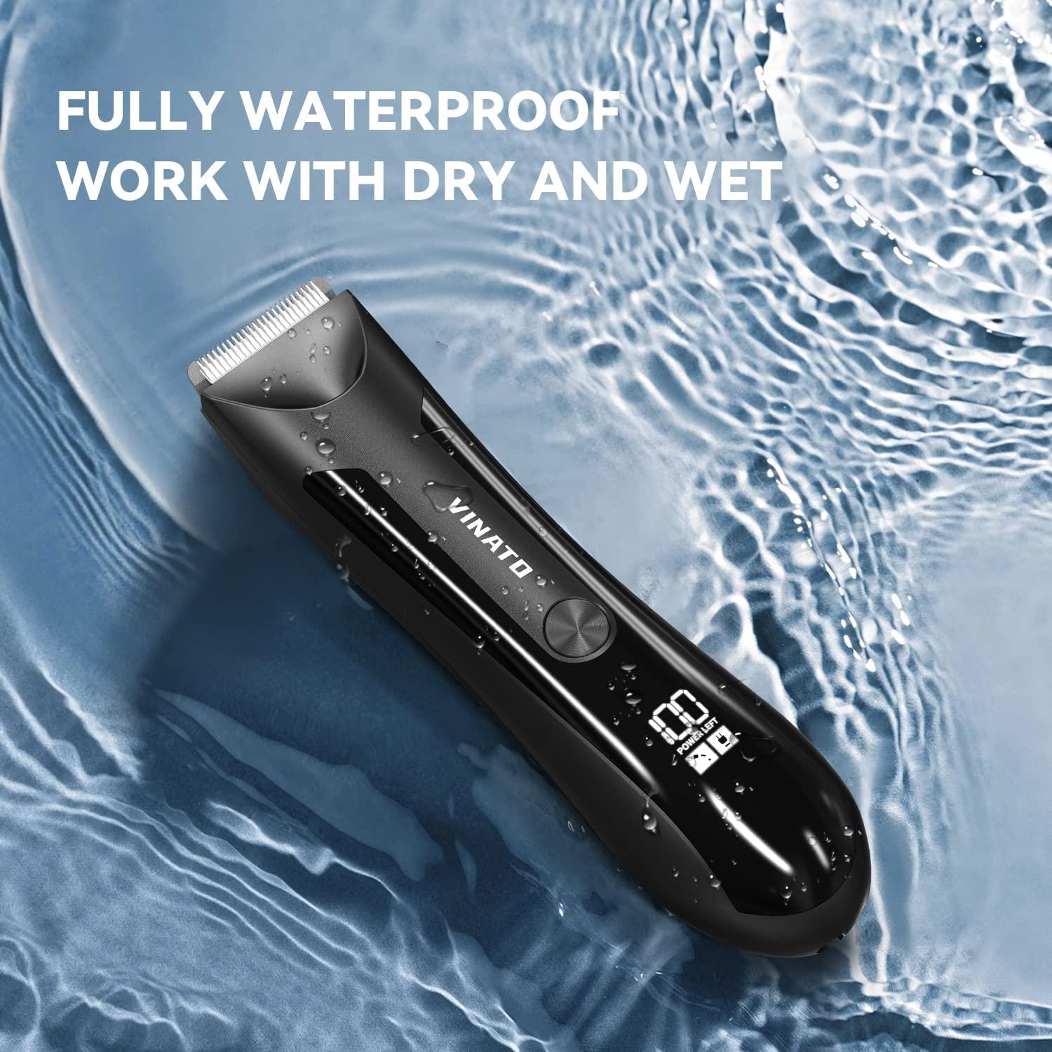 Electric Body Hair Trimmer Shaver Wet Dry Groin Hair Trimmer for Men Women Balls Body Grooming