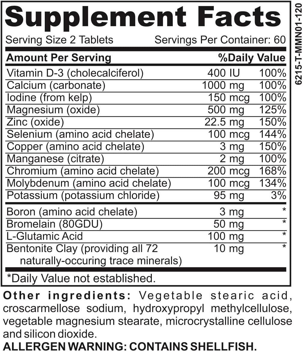 2Month IronFree Multi Mineral Supplement with 72 Trace Minerals