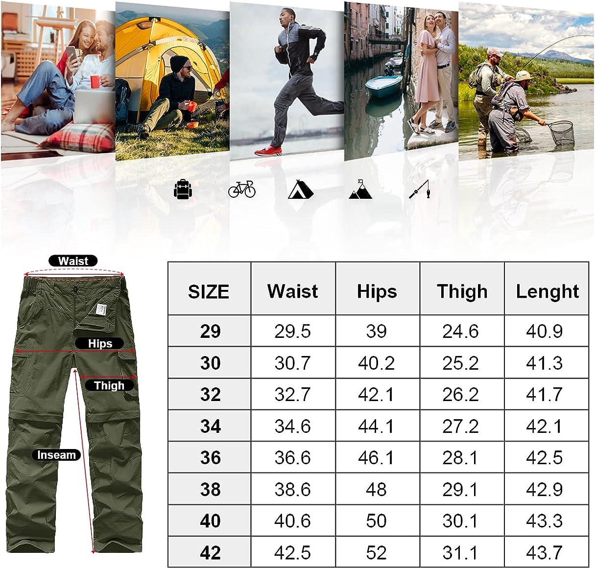  Mens Hiking Pants Convertible Quick Dry Zip Off UPF Lightweight  Fishing Travel Camping Safari Pants,Army Green,29 : Clothing, Shoes &  Jewelry