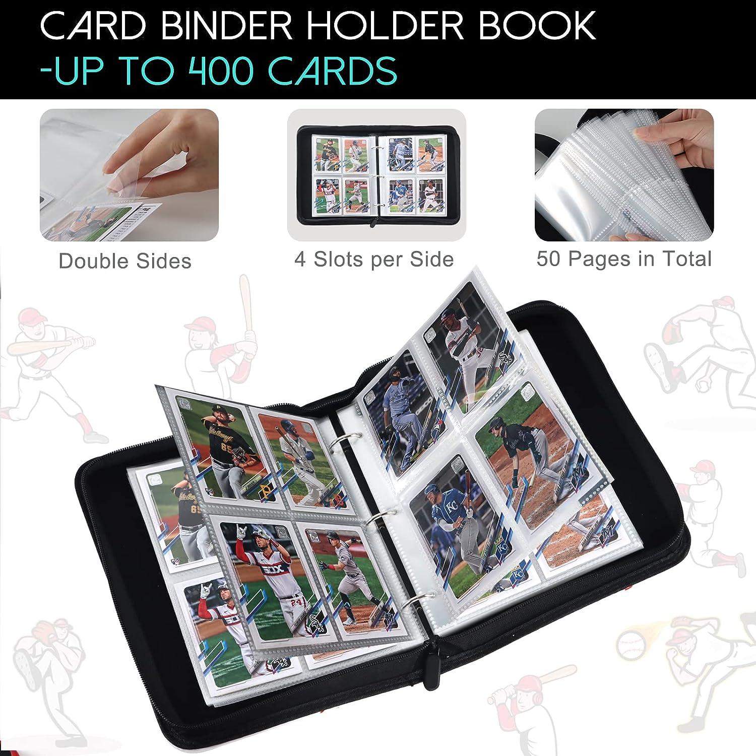 400 Cards Baseball Card Binder | 4-Pocket Trading Card Album with Zipper | Double-Sided Holder for Sports Cards | 50 Pages 3-Ring Binder for Baseball Card Sleeves | Buy Now with Express International Delivery | GoSupps.com 400 Cards Baseball Card Binder | 4-Pocket Trading Card Album with Zipper | Double-Sided Holder for Sports Cards | 50 Pages 3-Ring Binder for Baseball Card Sleeves | Buy Now with Express International Delivery | GoSupps.com