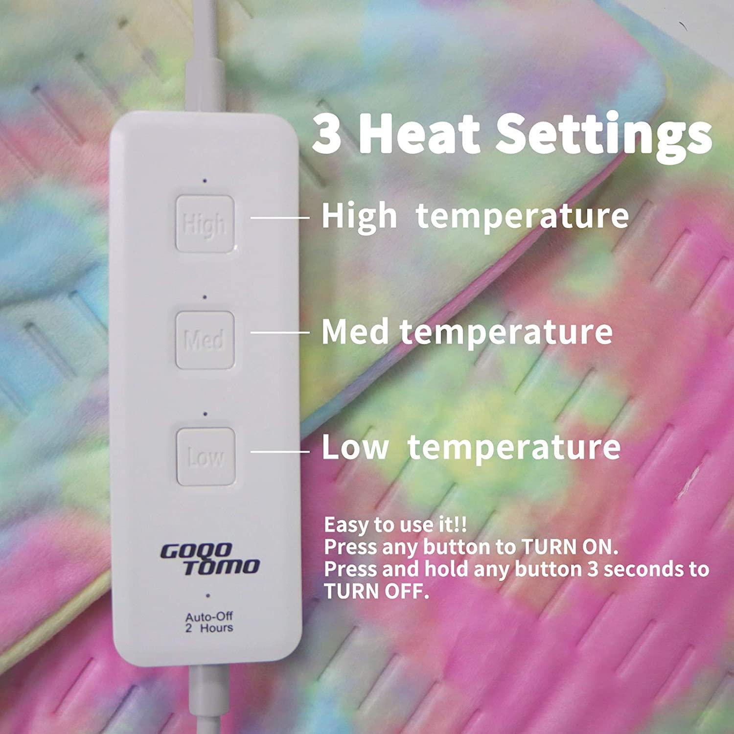 GOQOTOMO Electric Heated Pad Pain Relief for Back, Waist, Abdomen