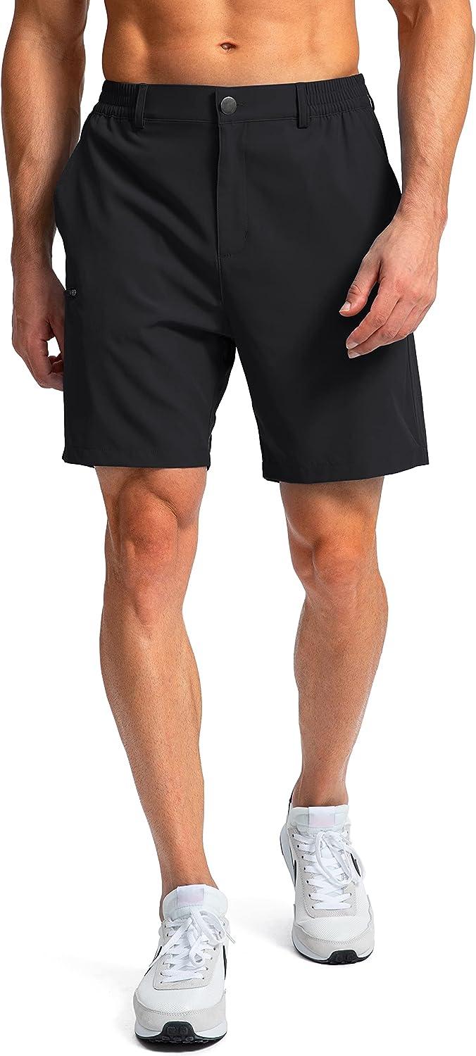Pinkbomb Men's Golf Shorts with 6 Pockets Stretch Quick Dry Hiking