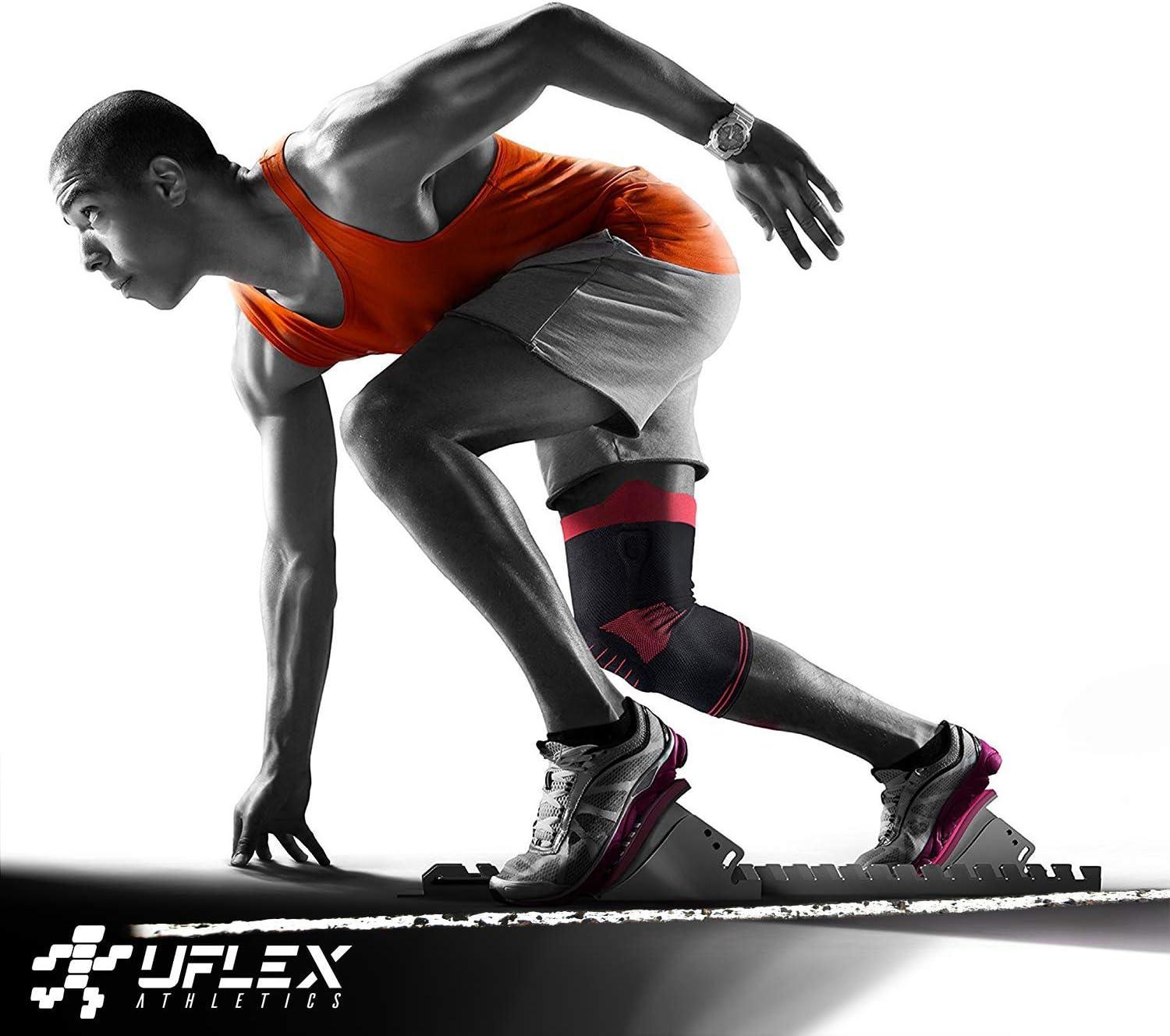UFlex Athletics Knee Brace Support Sleeve with Side Stabilizers and