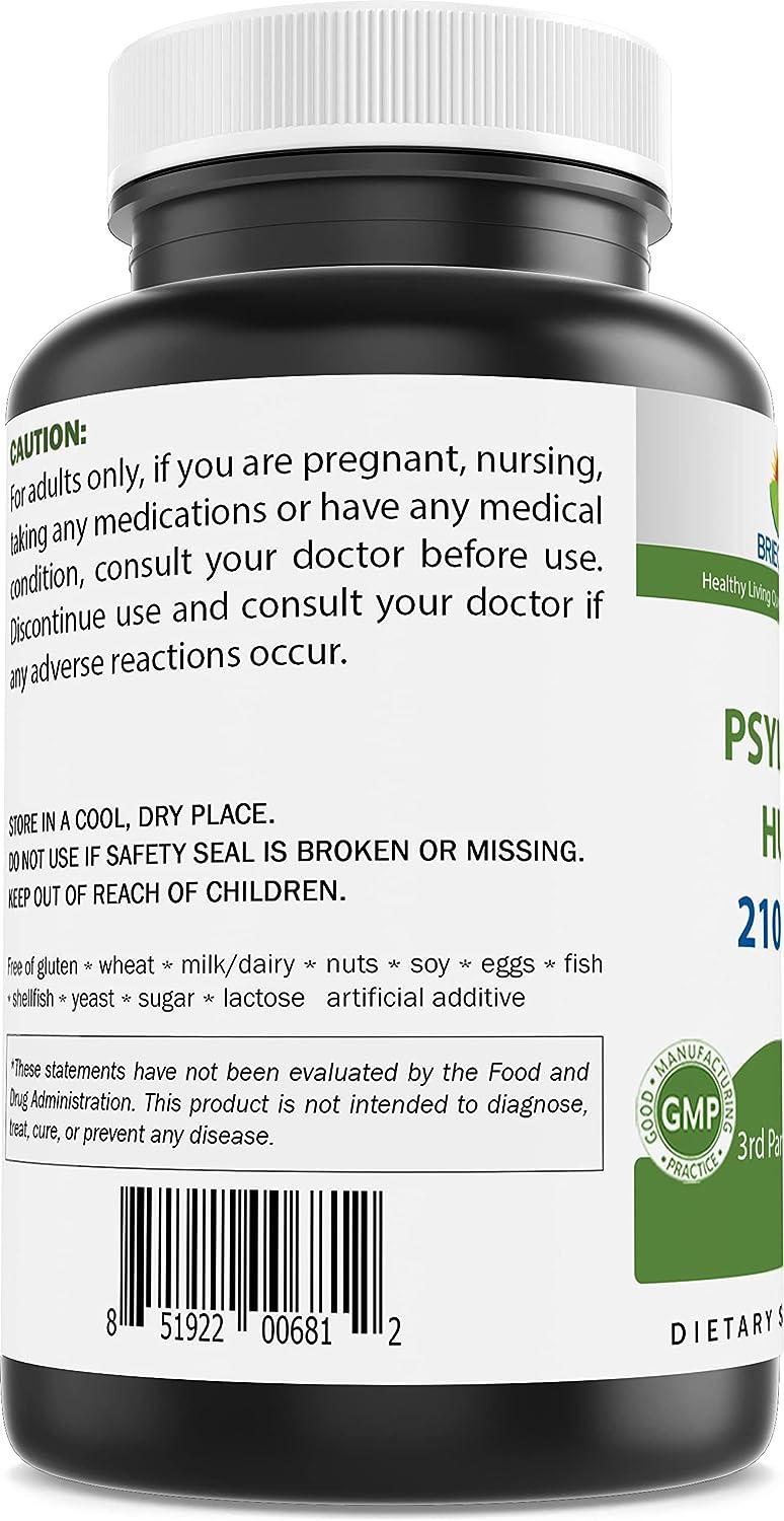 Brieofood Psyllium Husk Fiber Supplement with Lactobaciilus Acidophillus (La14) 2100mg per