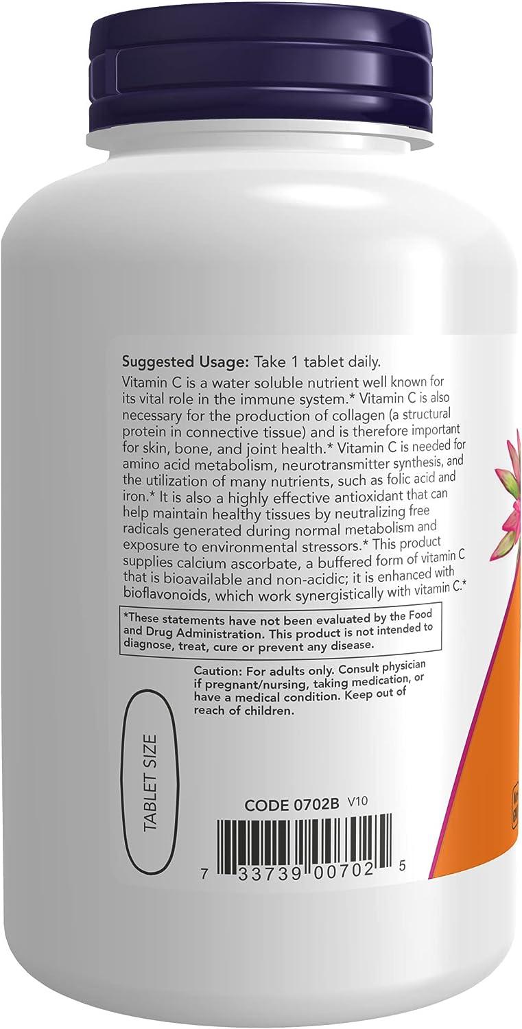 NOW Vitamin C1000 Complex with Bioflavonoids 180 Buffered Tablets
