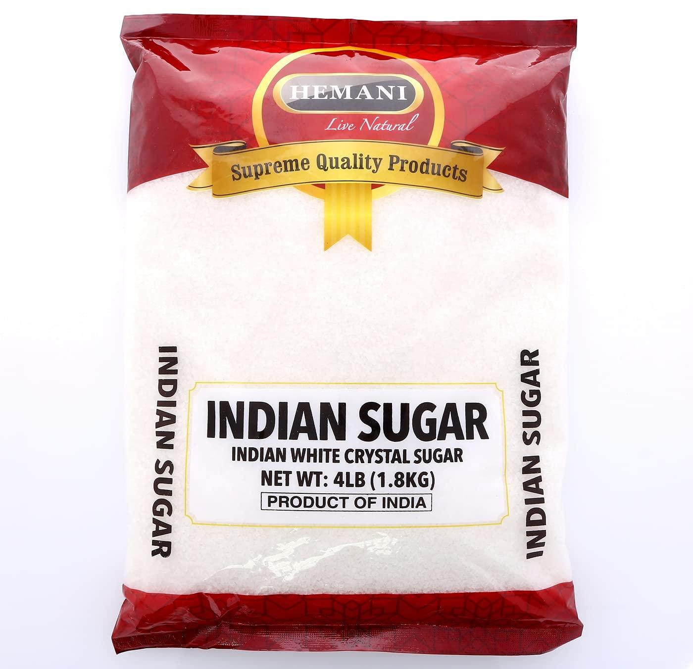 HEMANI Indian White Crystal Cane Sugar 4LB Natural & GlutenFree