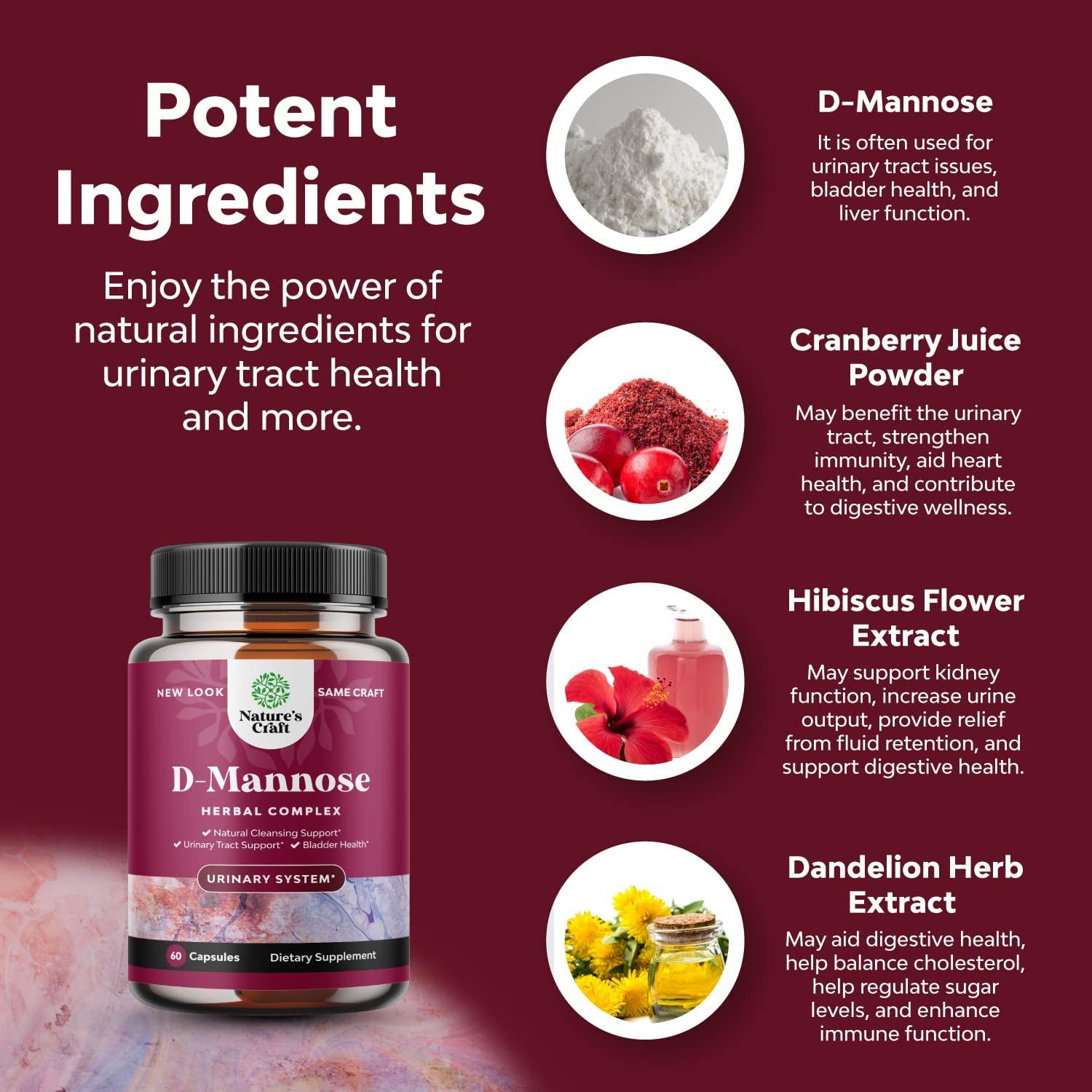 D-Mannose With Cranberry Capsules - 1000mg D Mannose New - View #11