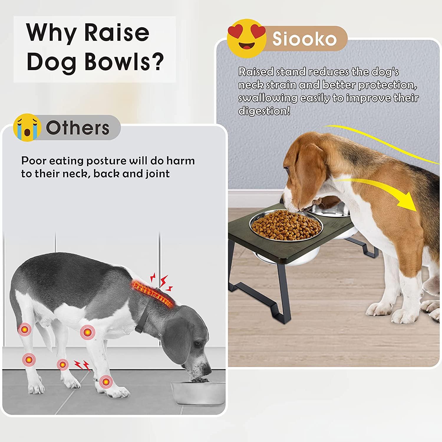 Siooko Elevated Dog Bowls for Large Dogs Medium Small Sized Dog