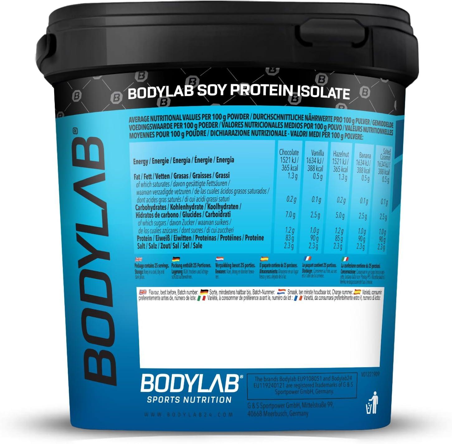 Bodylab24 Pure Muscle Gainer Banana 2000g, 33g di carboidrati naturali, 40g di proteine e 12g di grassi per 100g, arricchito con creatina monoidrato, ideale per la costruzione della massa