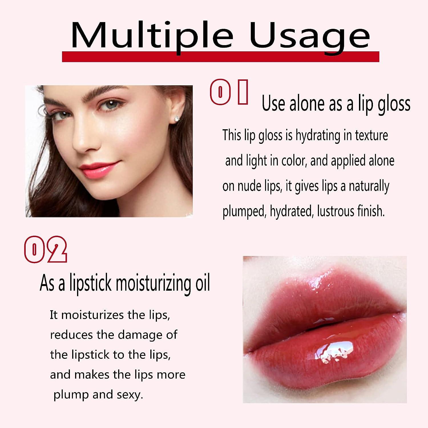Natural Plumping Hydrating Lip Gloss Crystal Jelly Fruit Extract Lip