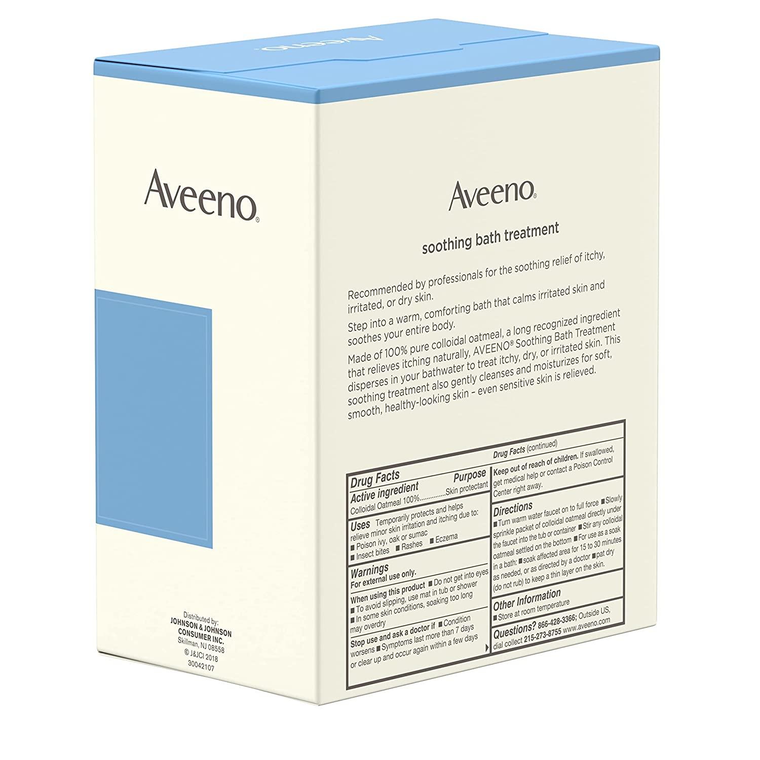 Aveeno Soothing Bath Treatment with 100 Natural Colloidal Oatmeal for Treatment & Relief of Dry