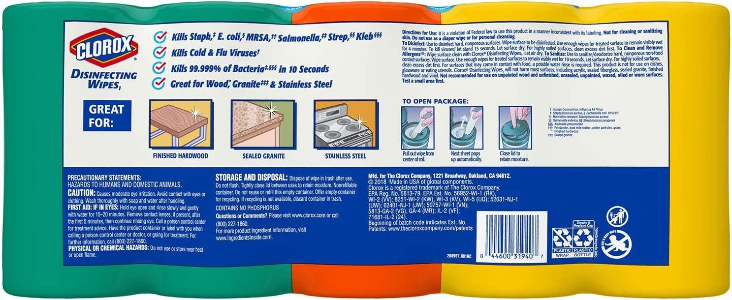 Clorox Disinfecting Wipes Variety Pack, 78 Count (Pack of 5)