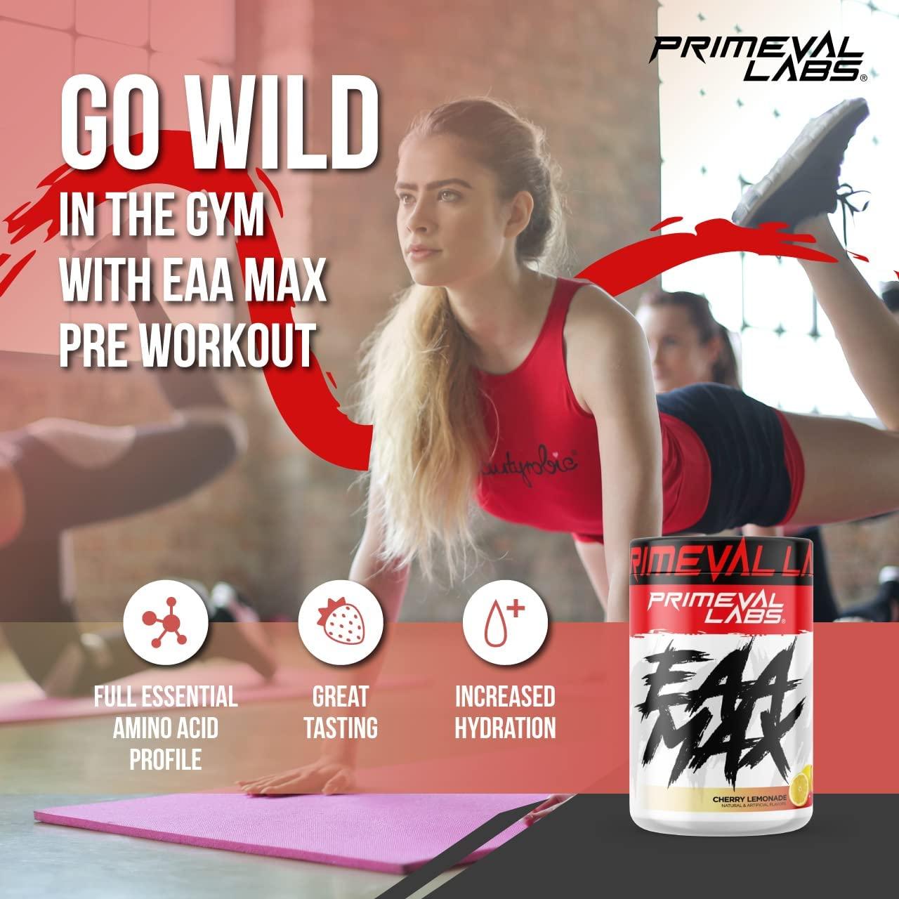 Primeval Labs EAA Max, BCAA Perfect Amino Acid Powder Pre or Post