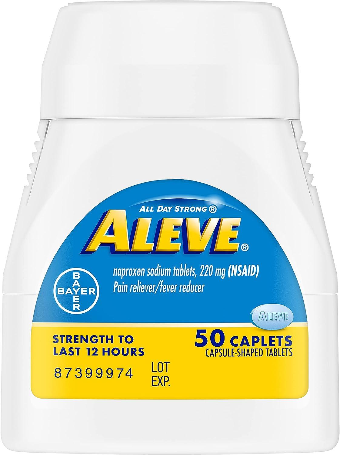 Aleve Pain Relief Naproxen Sodium Caplets 50 Count