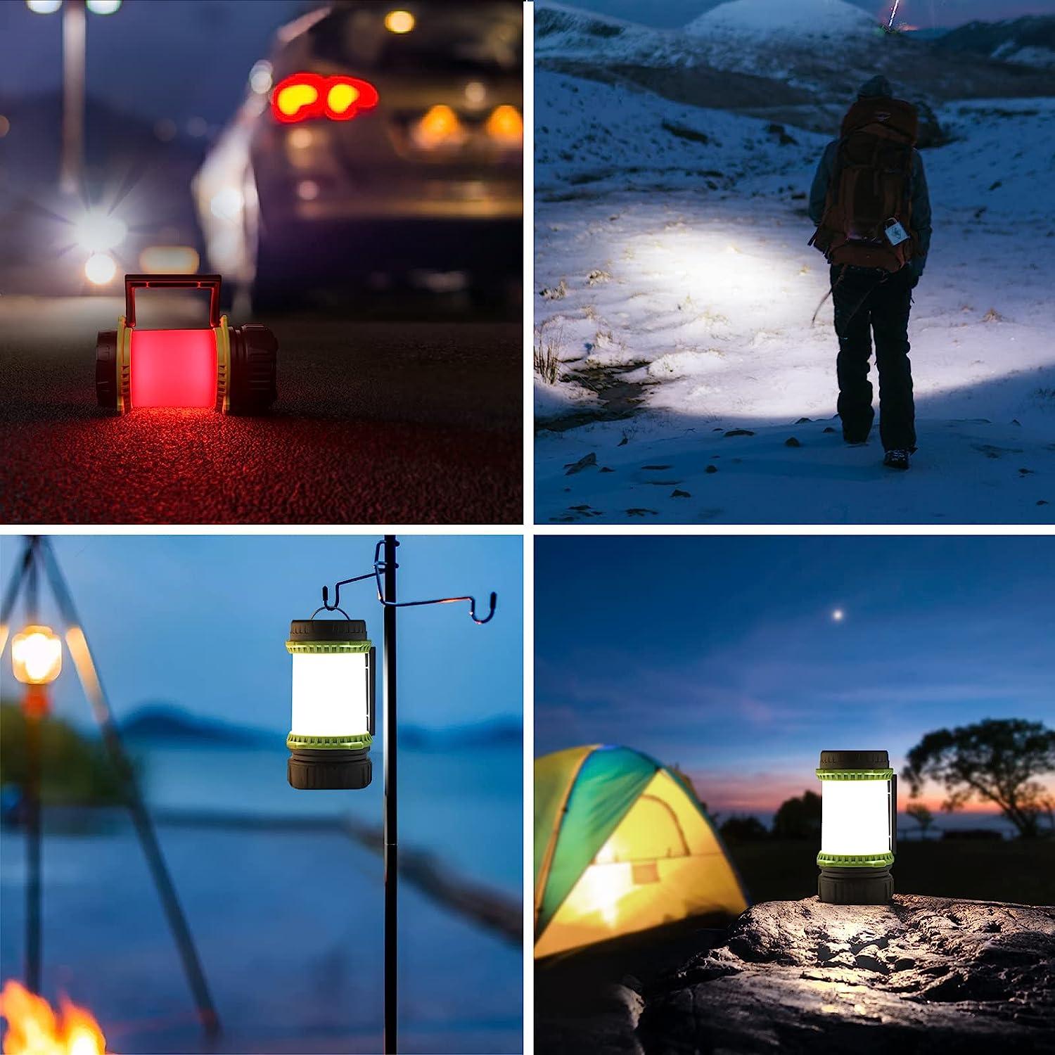  Lighting Ever LED Camping Lantern Rechargeable, Flashlight with  500LM, 5 Light Modes, 2600mAh Power Bank, IPX4 Waterproof, for Hurricane  Emergency, Outdoor, Hiking and Home, USB Cable Included : Sports & Outdoors