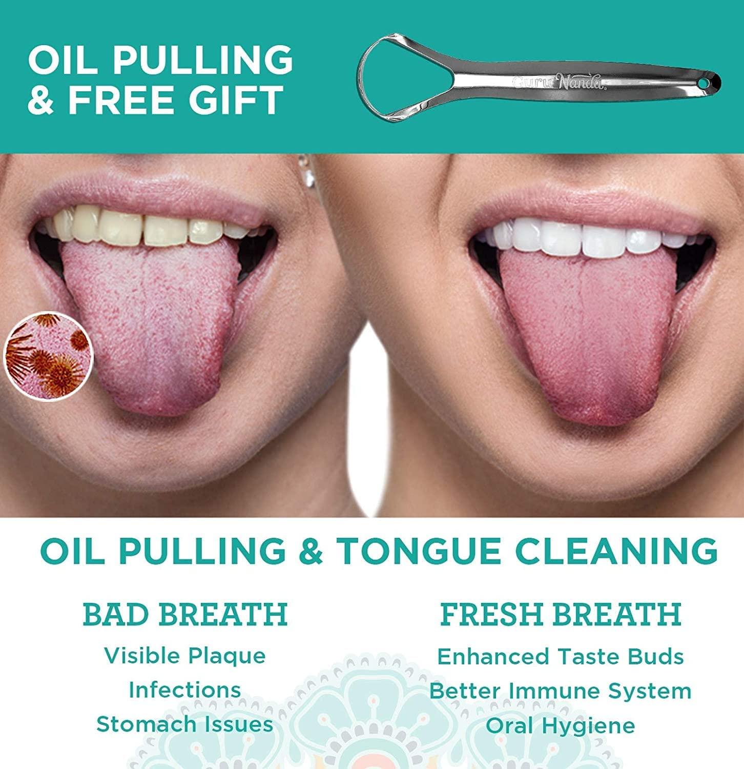 GuruNanda Oil Pulling Oil Alcohol and Fluoride Free Mouthwash with