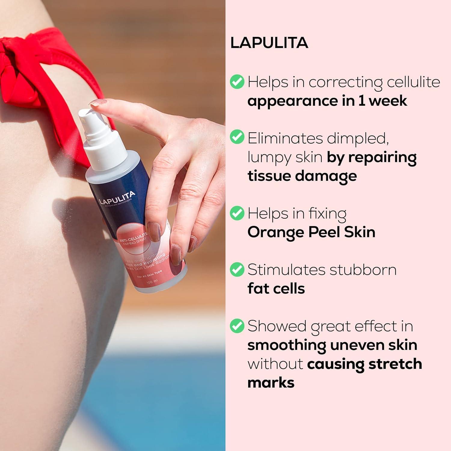 LAPULITA Anti Cellulite Spray Body Firming Natural Formula - Legs Hips and  Buttocks Cellulite Skin Firming Saggy & Crack Skin Stretch Marks