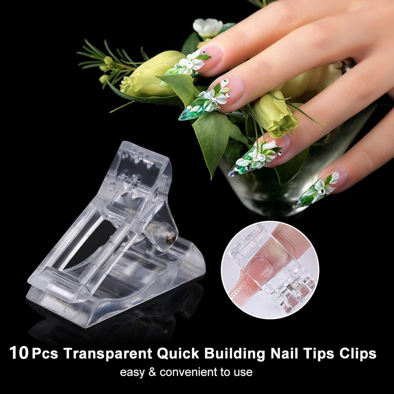 10Pcs Nail Tips Clip for Quick Building Polygel nail forms Nail