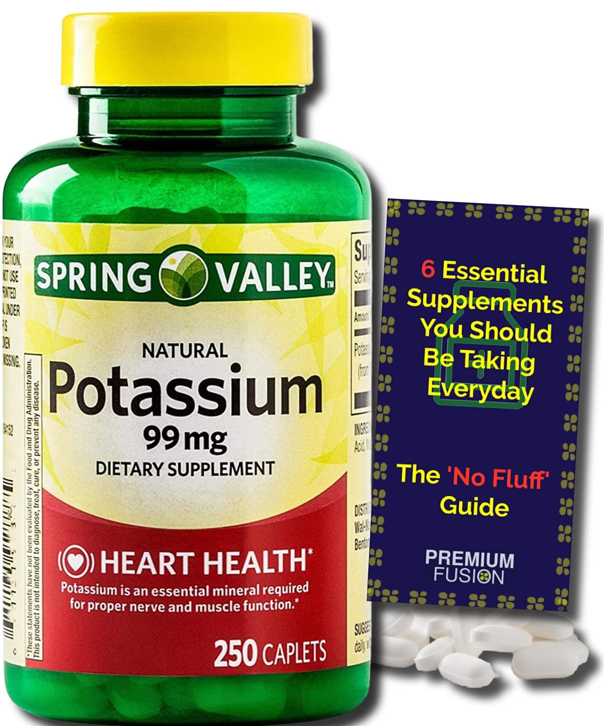 Spring Valley Potassium Supplement 99mg Caplets 8 Month Supply
