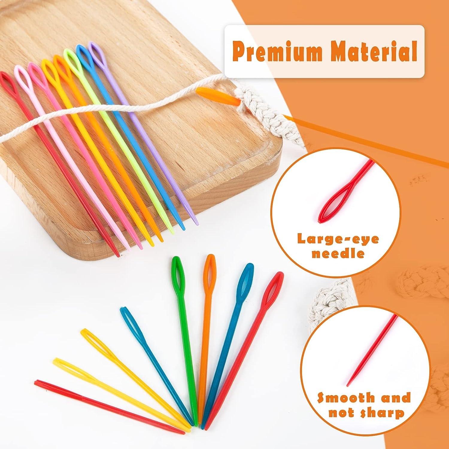 LOVEINUSA Plastic Sewing Needles Bulk 120PCS Large Eye Yarn Neddles Kids  Colorful Weaving Neddles for DIY Stitchery Sewing Tapestry Multicolor-2