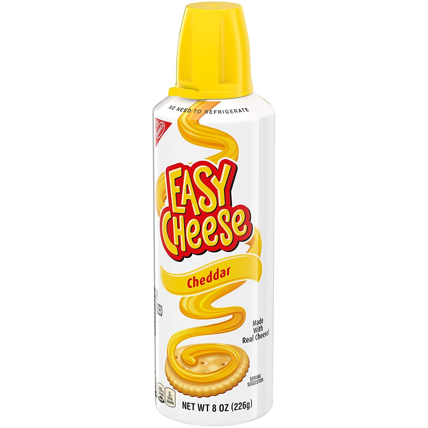 Easy Cheese Cheddar Snack 8 oz Convenient Cheese Snack for Quick