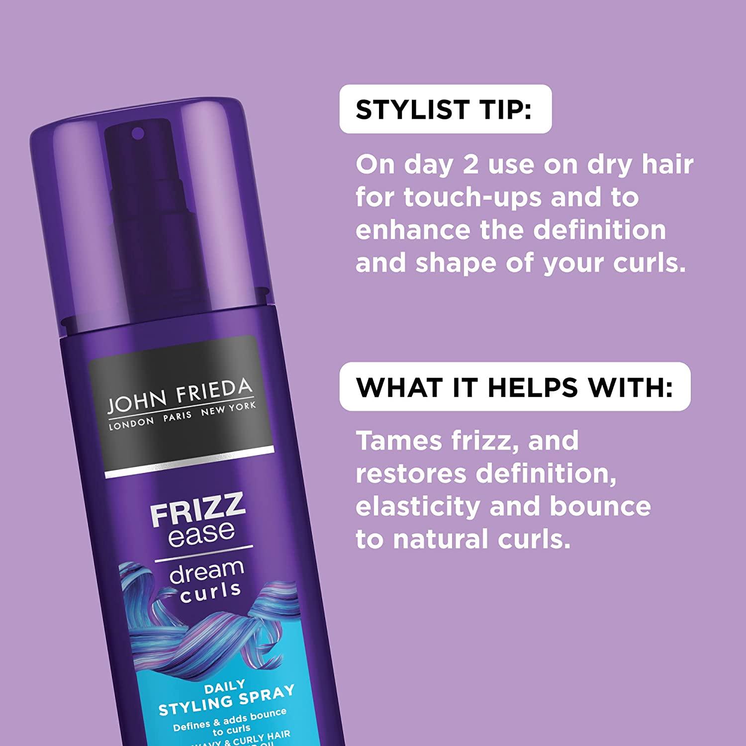 John Frieda Frizz Ease Dream Curls Daily Styling Spray for Curly Hair,  Magnesium-enriched Formula, Revitalizes Natural Curls,  Ounce