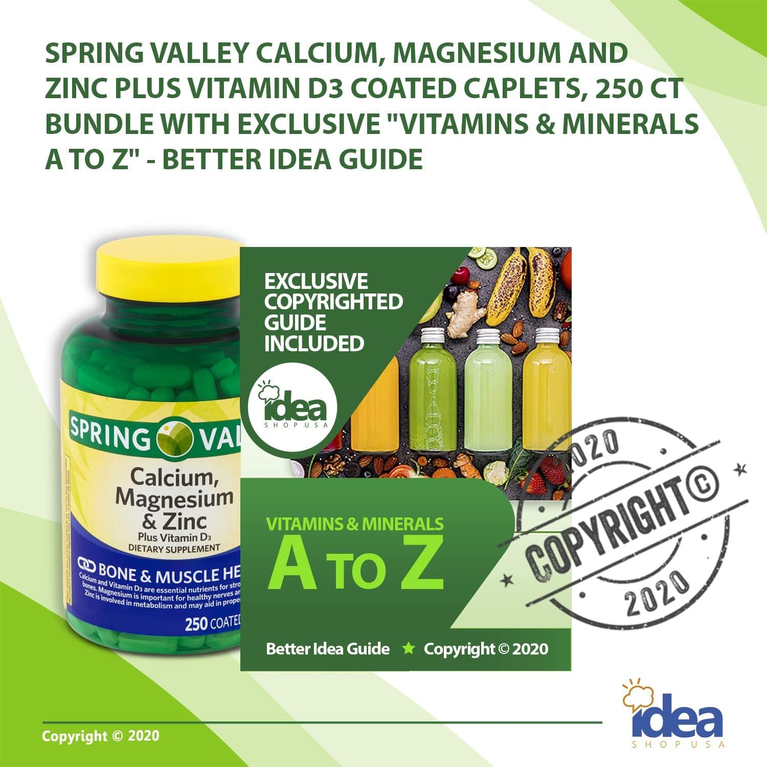 Spring Valley Calcium Magnesium and Zinc Plus Vitamin D3 Coated Caplets