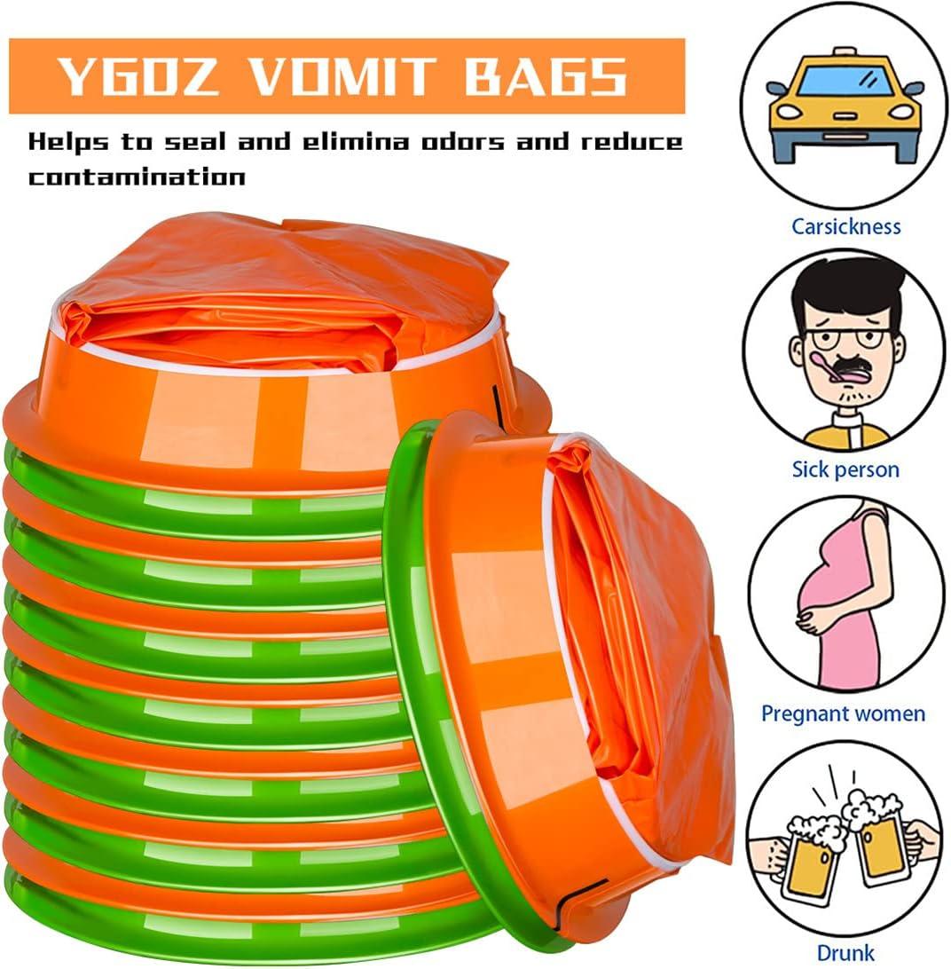 16 Pack LAOJU Disposable Vomit Bags 1000ML Barf Bags for Travel