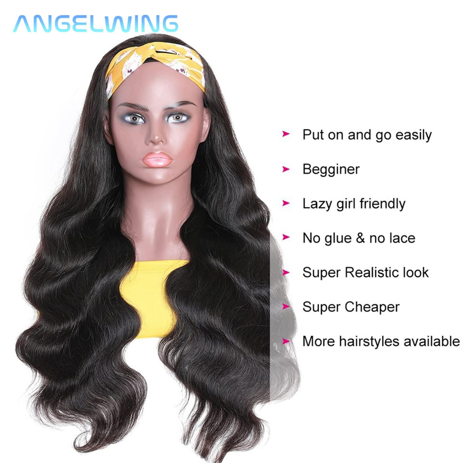 Buy YISEA Headband Wig Huan Hair Curly Wigs With Headband For Black