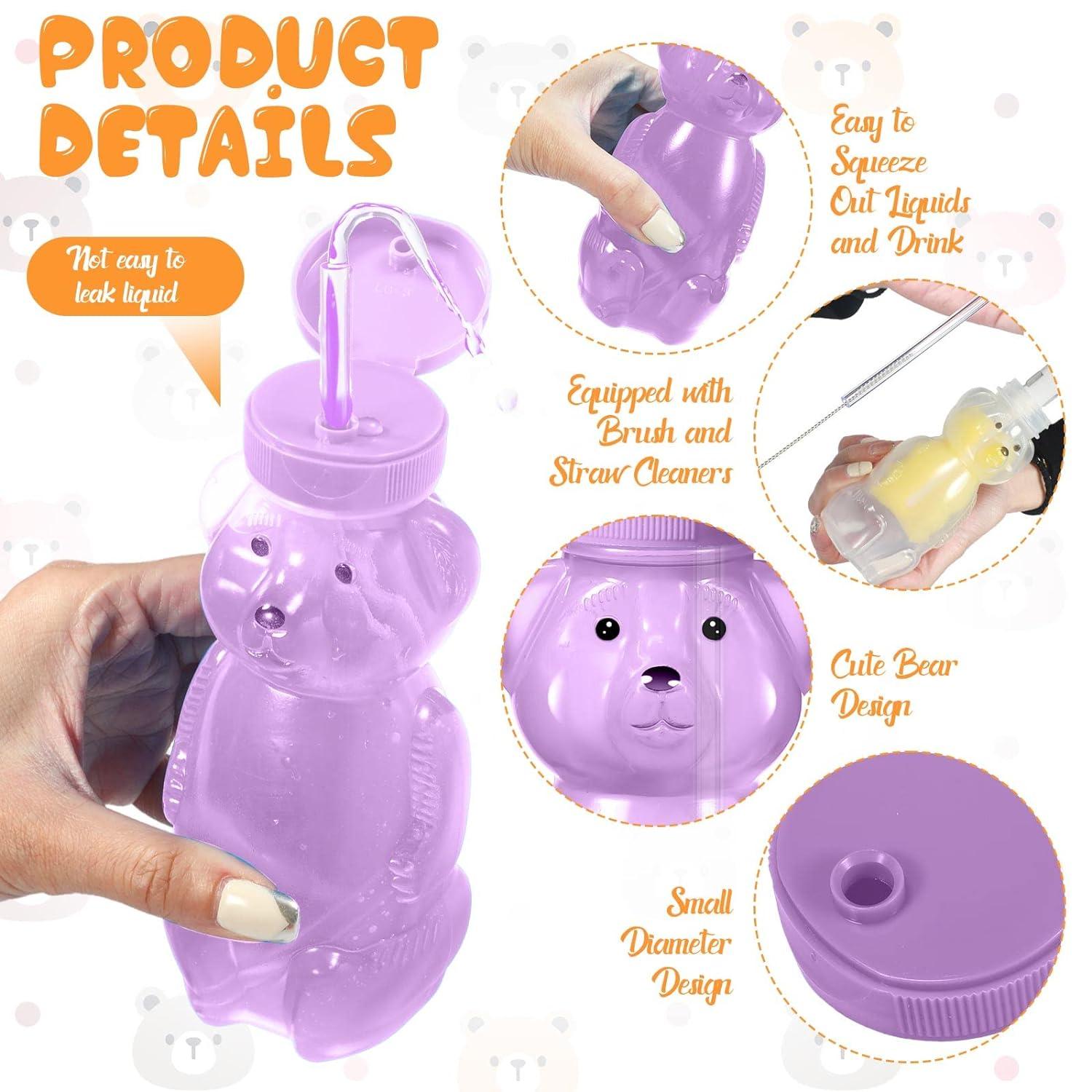 Honey Bear Straw Cups (3-Pack); 8-Ounce Therapy Sippy Bottles w/Flexible  Straws 