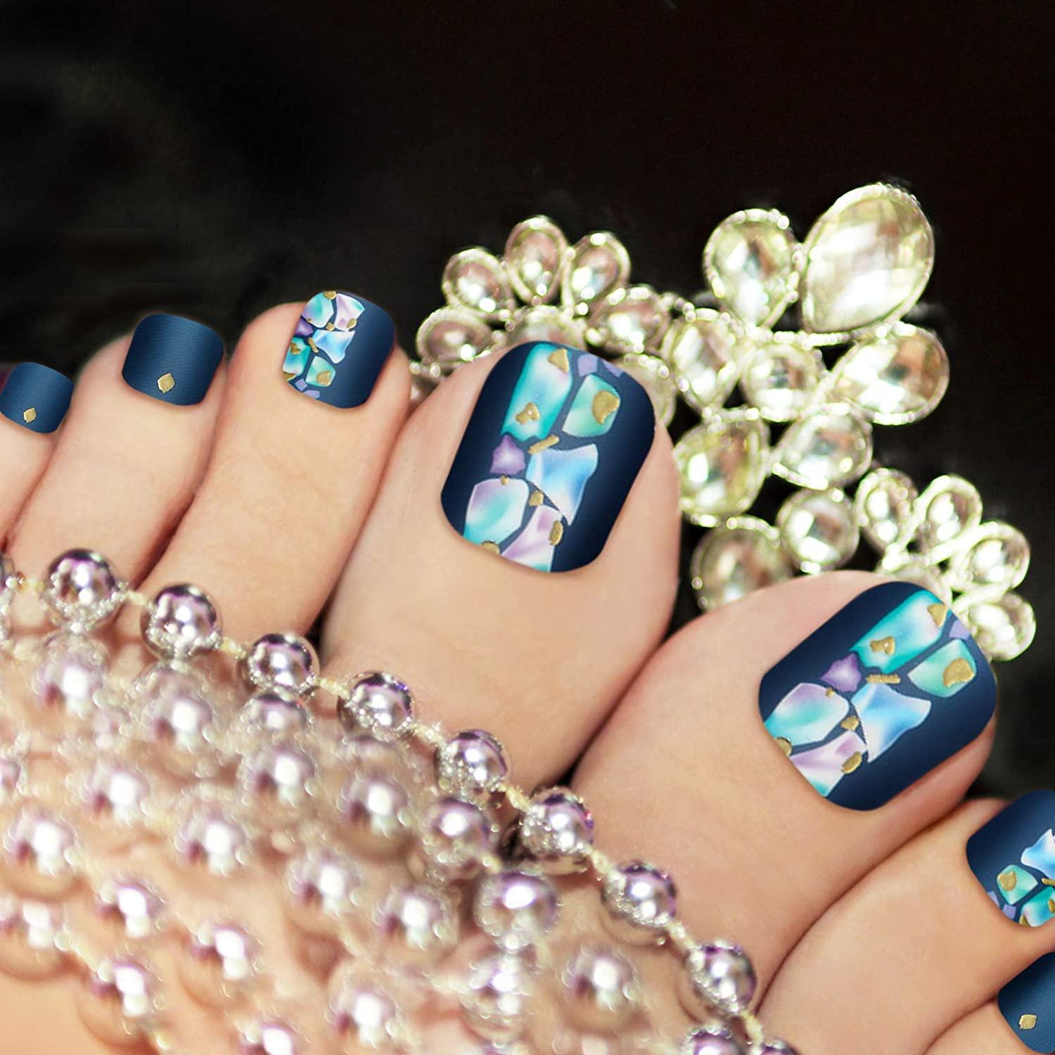 880 Pieces 40 Sheets Full Wraps Toe Nail Polish Stickers SelfAdhesive