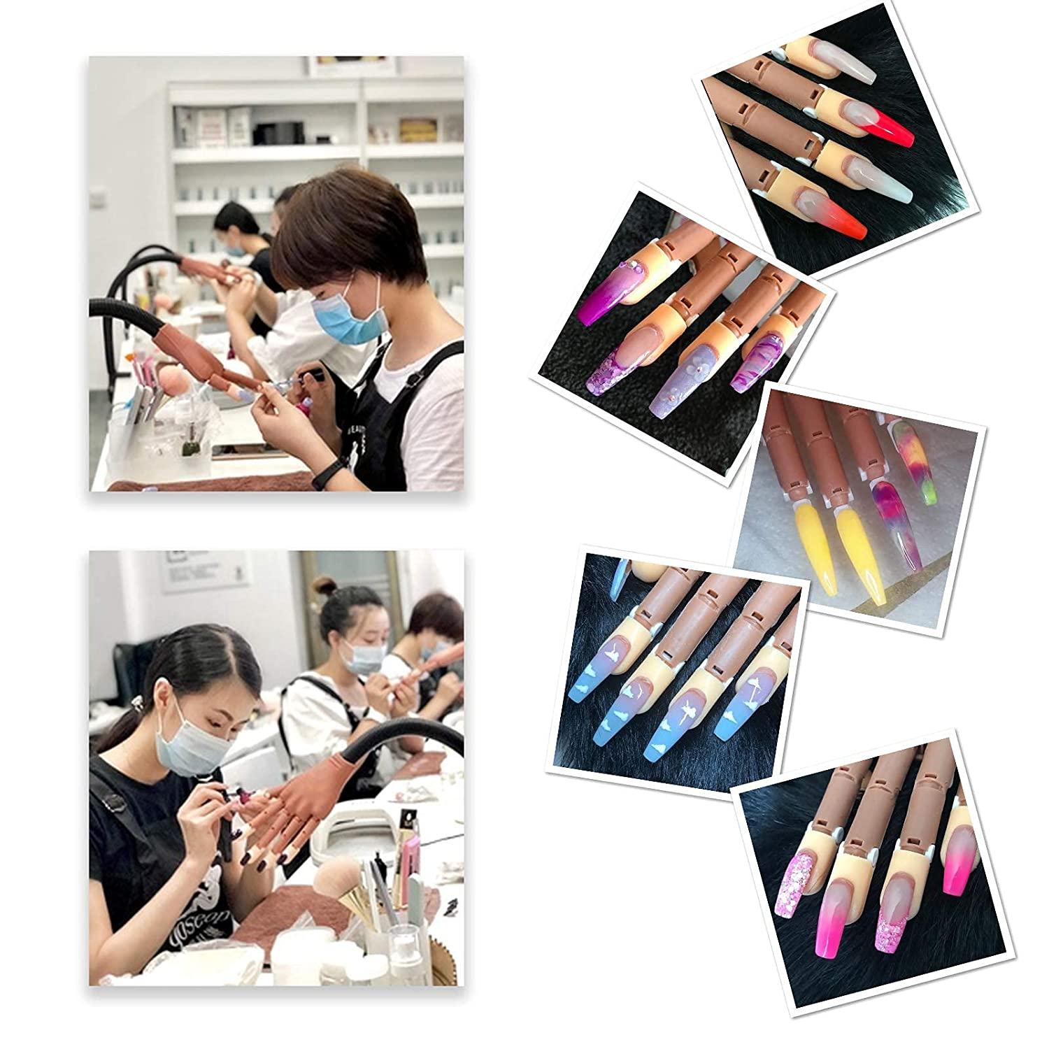 LIONVISON Practice Hand for Acrylic Nails,Flexible Nail Practice Hands