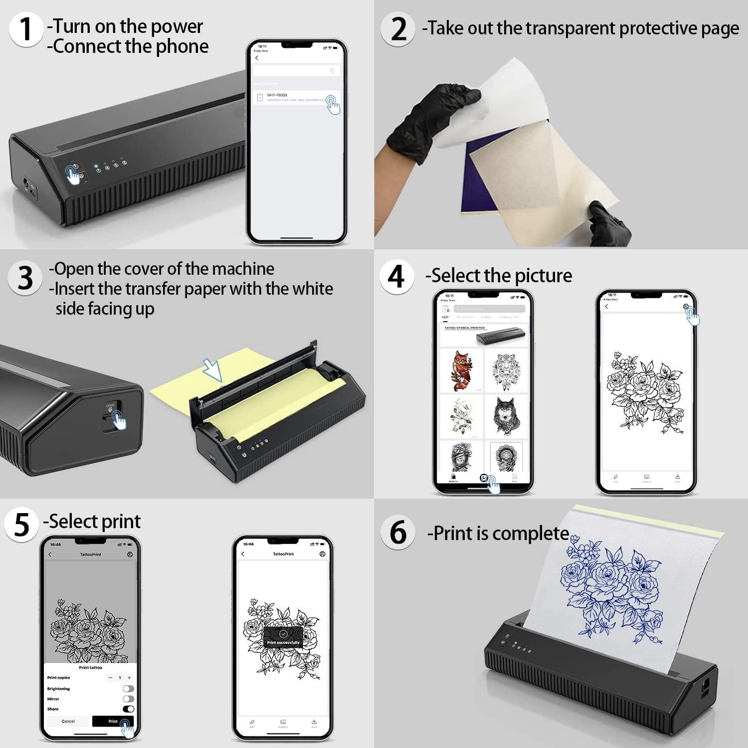 Prinker S Temporary Tattoo Device Package for Your Instant Custom Tattoos  with Premium Cosmetic Black Ink - Compatible w/iOS & Android devices :  Amazon.in: Beauty